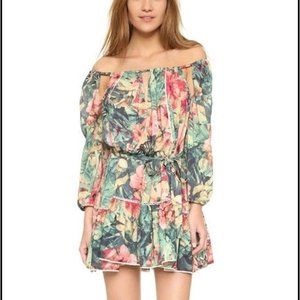 ✿MLM  Freda Tropical Animal print off-the-shoulder dress L